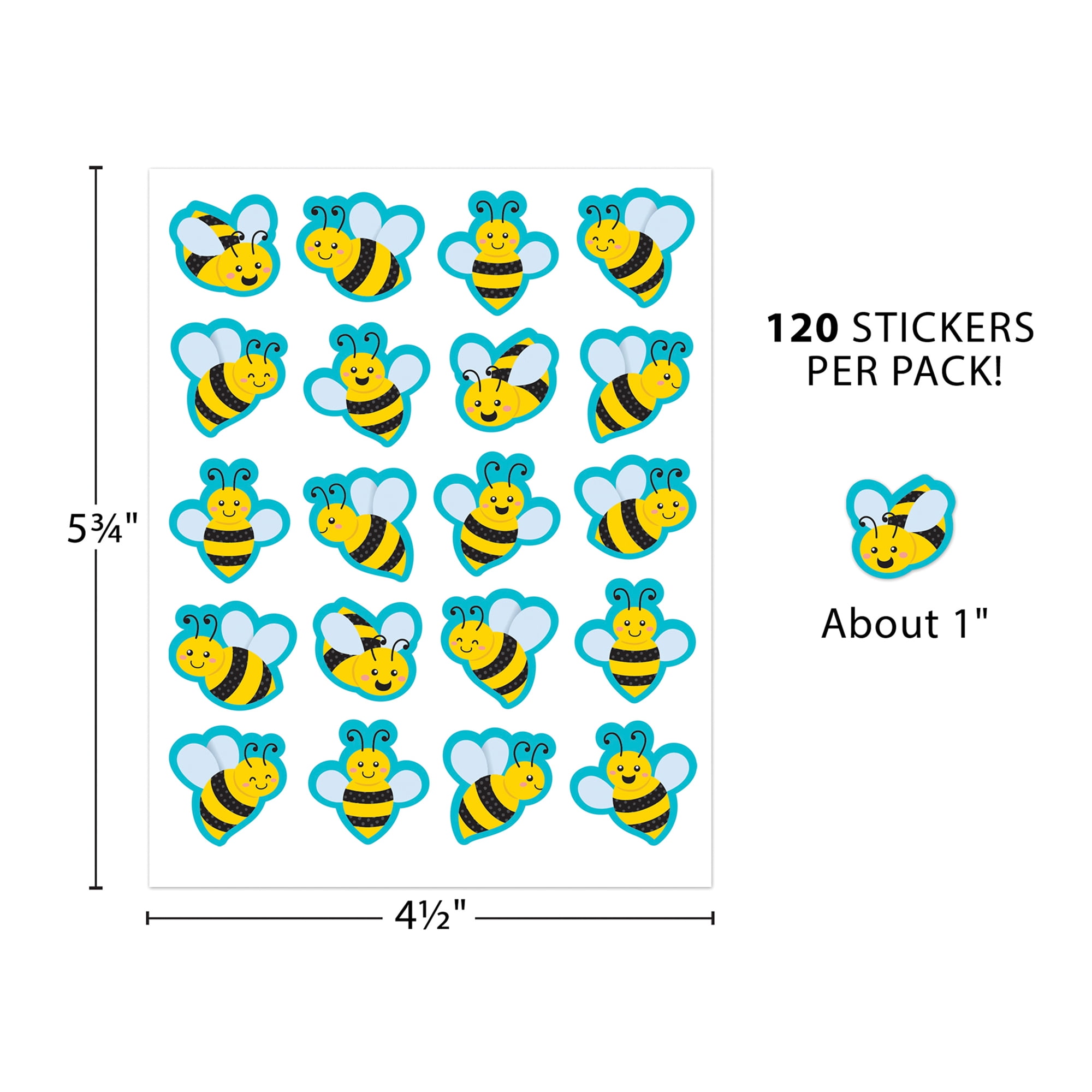 Teacher Created Resources Buzzing Bees Stickers, 120 Per Pack, 12 Packs