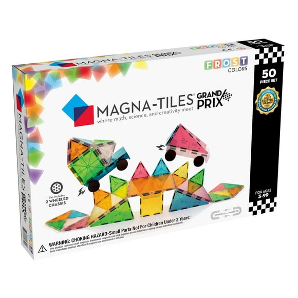 MAGNA-TILES Grand Prix 50-Piece Magnetic Construction Set, The ORIGINAL Magnetic Building Brand