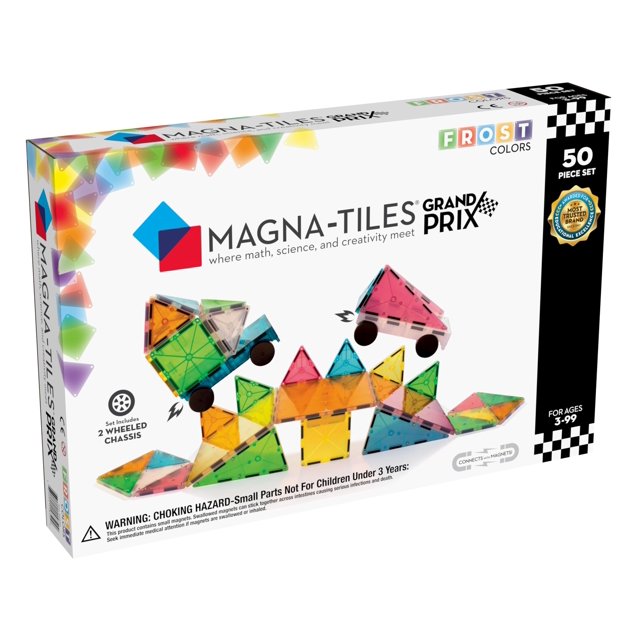 MAGNA-TILES Grand Prix Ensemble de Construction Magnétique de 50 Pcs, la Marque de Construction Magnétique Originale