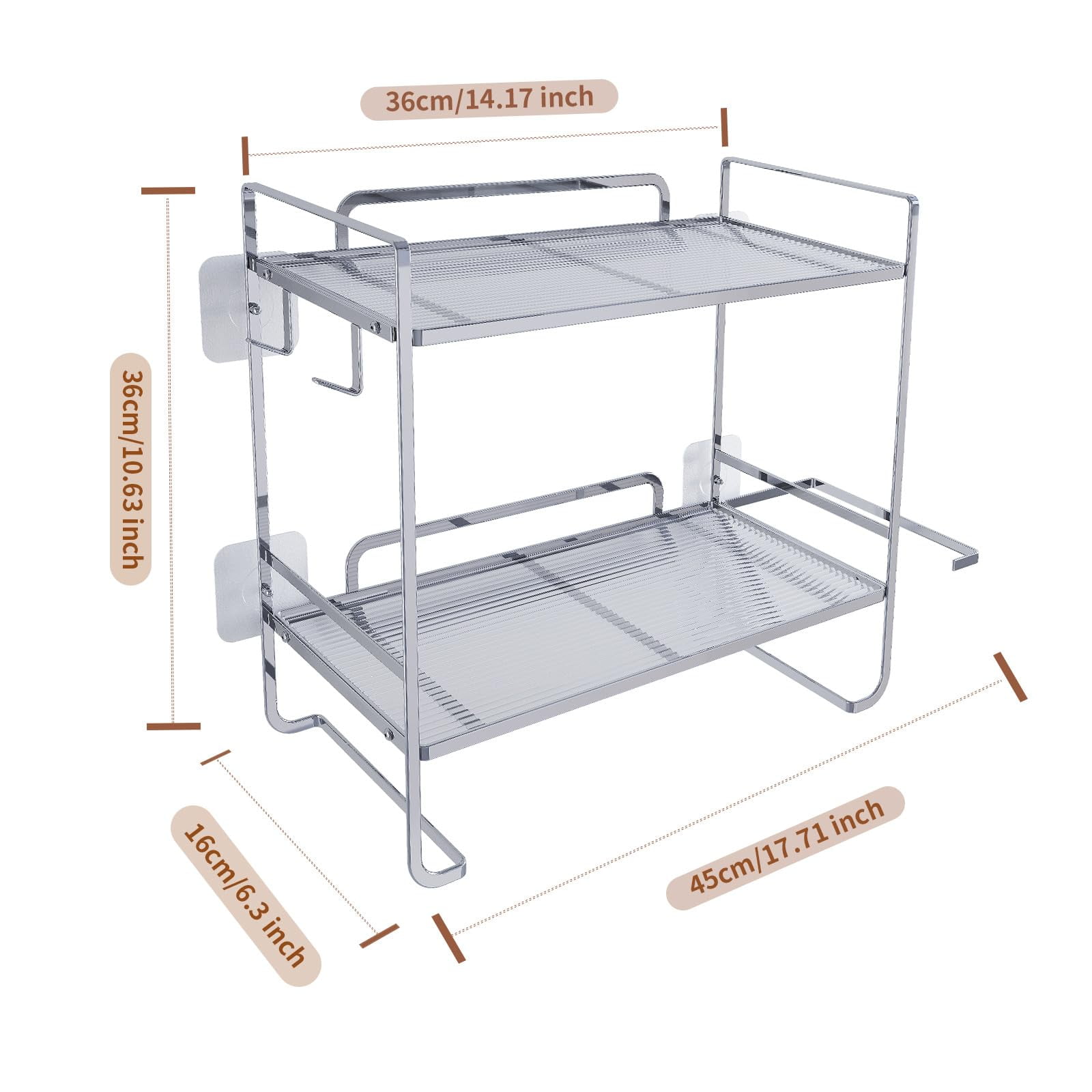 Over Toilet Storage Shelf, 2 Tier Bathroom Vanity Organizer, Metal Space Saving Shelf for Bathroom Organization,Toilet Tank Storage Rack