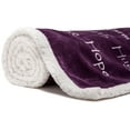 thumbnail image 5 of Chanasya Warm Hugs Positive Energy Healing Thoughts Super Soft Sherpa Microfiber Comfort Caring Violet Purple Gift Queen Bed Blanket - Get Well Soon Gift for Women Men Chimo - Aubergine Queen Blanket, 5 of 10