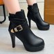 thumbnail image 3 of NECHOLOGY Botas Mujer Adulto Femenino Zapatos Botines mujer Botas redondas retro informales con punta de imitación para mujer, botas, zapatos de cuero, botas con borlas para mujer (Black, 8), 3 of 4