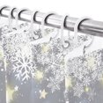 thumbnail image 4 of Small Stall Shower Curtain 36x72 Inch Narrow Half Size Christmas Grey Snowflakes Bath Curtains Bathroom Decor, Winter Xmas Modern Minimalist Waterproof Fabric Shower Curtain Set with Hooks 36 Inch, 4 of 8