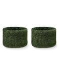 thumbnail image 2 of COUVER 2.5 Inch Solid Terry Cotton Athletic Sweat Wristbands Army Green 2 Pairs (Mens), 2 of 11