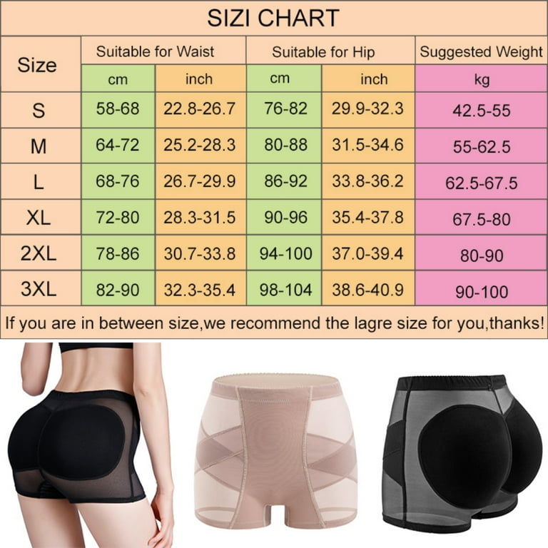 Women Seamless Butt Lifter Hip Enhancer Pads Underwear Shapewear, Padded  Control Panties Shaper Booty Fake Pad Briefs