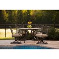 thumbnail image 6 of Hanover Monaco 5-Piece Outdoor Furniture Patio Dining Set, 4 Cushioned Swivel Rocker Chairs and 51" Round Tile-Top Table, Brushed Bronze Finish, 6 of 11