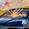 thumbnail image 4 of KUIFORTI Palm Tree Car Windshield Sunshade Foldable Car Windshield Sun Shade Cover, 66.53" x 34.44" Front Window Heat Insulation Protection, for Auto Sedan, SUV Accessories, 4 of 6