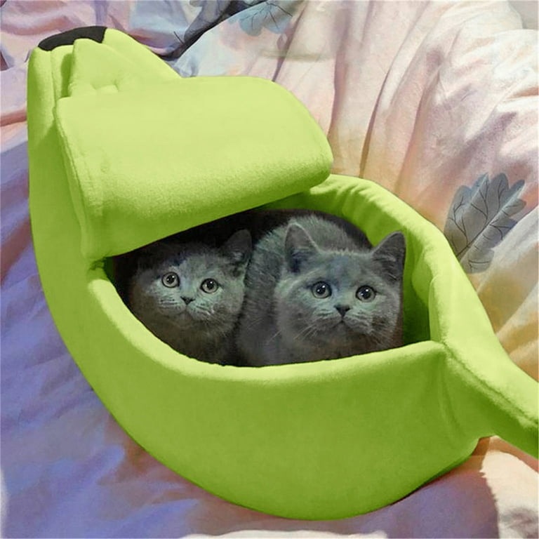 VANLOFE Pet Beds Cat House Small Pet Bed Banana Shape Warm Soft Plush Breathable Bed Banana Cat Bed Walmart