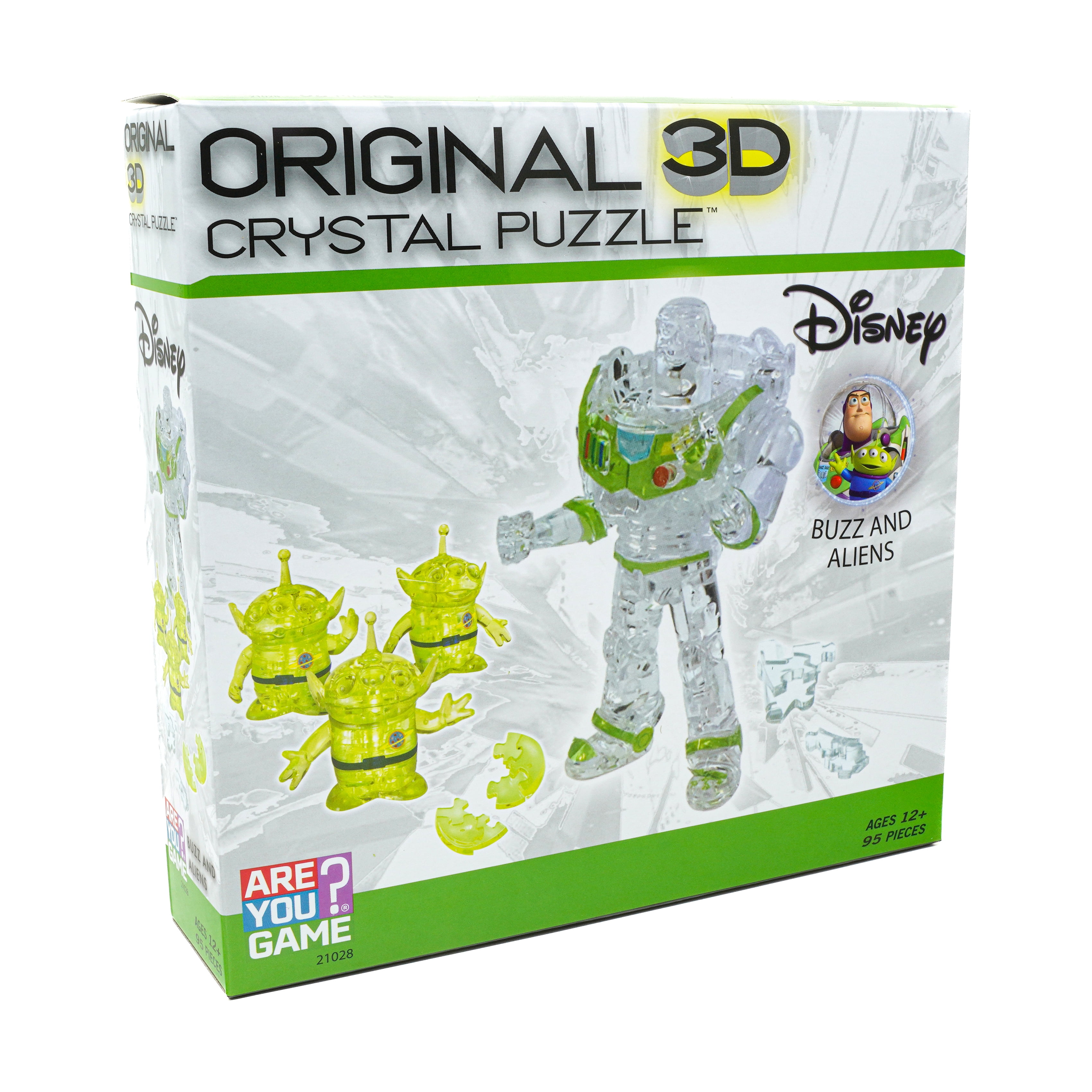 AreYouGame.com 3D Crystal Puzzle - Disney Buzz and Aliens: 95 Pcs