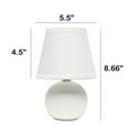 thumbnail image 3 of Creekwood Home Nauru 8.66" Traditional Petite Ceramic Orb Base Bedside Table Desk Lamp with Matching Tapered Drum Fabric Shade for Nightstand, End Table, Dorm, Off White, 3 of 6