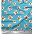 thumbnail image 1 of Soimoi Blue Poly Georgette Fabric Lilies Floral Print Fabric by the Yard 52 Inch Wide, 1 of 1