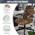 thumbnail image 6 of POLERO Classic Brown Leopard Print Elastic Cloth Office Swivel Chair Protector Cover with Stretch All-in-One High Back Chair Slipcover for Home Office Workspace, 6 of 7