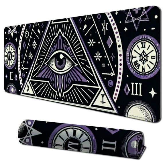 nygtbtfer Magic Goth Gray Purple Gaming Mouse Pad, Long Extended XL Mousepad, Large Desk Pads Keyboard Mat,