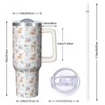 thumbnail image 2 of 40 Oz Tumbler with Handle,Tumbler with Lid,Double Wall Insulated Cup Stainless Steel Travel Mug,Water Bottle for Iced Tea,Coffee,Cold Beverages,Deer Hot Air Balloon Floral White Pattern, 2 of 6