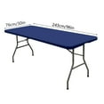 thumbnail image 3 of Stretch Elastic Tablecloth, Rectangular Spandex Table Cover for Outdoor Picnic Patio, Windproof Washable Fabric for 8ft Table(Blue), 3 of 4