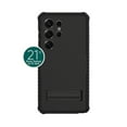 thumbnail image 2 of onn. Samsung Galaxy S25 Ultra Rugged Phone Case with Built-in Kickstand & Smartport Protection, Clear/Black, 2 of 5