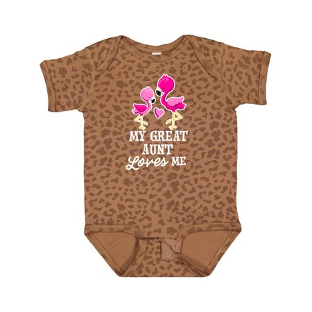 

Inktastic My Great Aunt Loves Me with Two Flamingos Gift Baby Boy or Baby Girl Bodysuit
