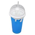 thumbnail image 4 of Taza para batidos congelados, reutilizable, a prueba de explosiones, de silicona suave, taza para apretar congelada, taza para hacer batidos con pajita de doble uso para bricolaje, azul, 4 of 5