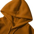 thumbnail image 4 of UAMVSH Women's Drawstring Cropped Hoodie Casual Plain Pullover Oversized Long Sleeve Drop Shoulder Athletic Sweatshirts(Small,Bronze), 4 of 6