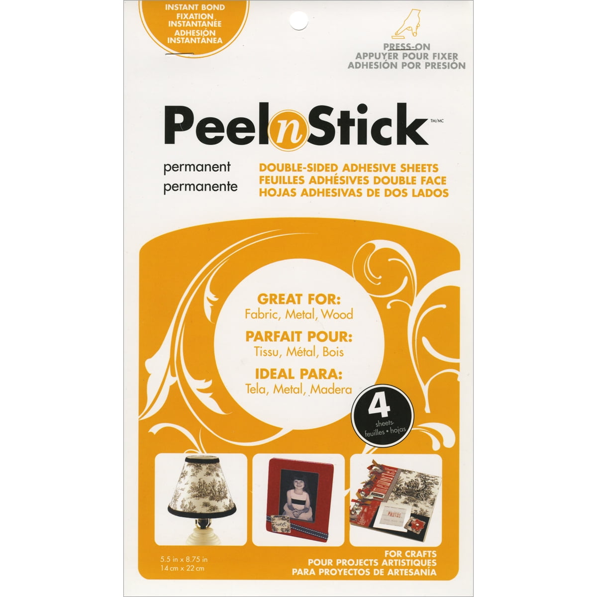 Peel n Stick Adhesive Sheets5.5"X8.75" 4/Pkg