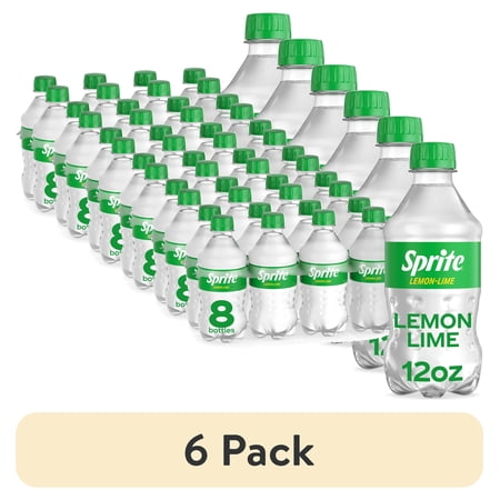 (6 pack) Sprite Lemon Lime Soda Pop, 12 fl oz, 8 Pack Bottles