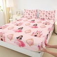 thumbnail image 3 of Manfei Cartoon Girls Twin Sheet Sets,Pink Princess Castle Twin Fitted Sheet,Fairy Tale Theme Flat Sheet For Kids,Microfiber Bedroom Decor,3-Piece, 3 of 7