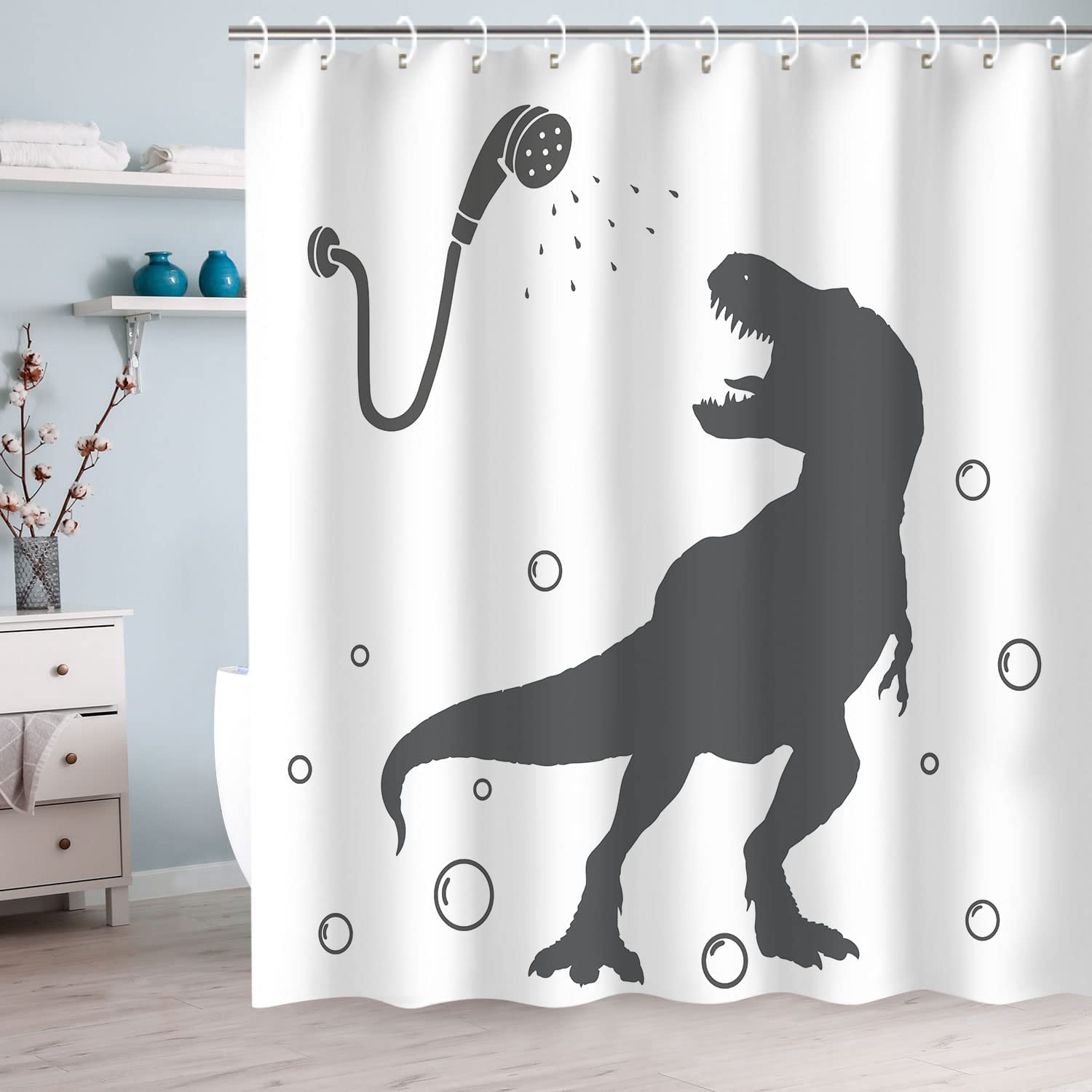 Kids Shower Curtain, Girls Shower Curtain, Boys Shower Curtain, Funny Words Teen Motivational Shower Curtains, 72W x 72H inch Extra Long Wide Shower Curtain with Hooks Kids Bathroom Decor