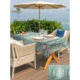 thumbnail image 5 of Outdoor Tablecloth with Umbrella Hole for Patio/Picnic/Party/Camping, Watercolor Forest Birds Waterproof Table Cloth Rectangle Table Cover Washable, Green Trees Seasonal Floral (60"x 102"), 5 of 8