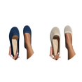 thumbnail image 1 of (2-Pack) Rinsvye Womens New Solid Color Round Toe Flying Woven Flat Shoes Women Breathable Knit Lazy Work Shoes Ballet Dance Shoes, 1 of 7