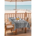 thumbnail image 2 of Outdoor Tablecloth with Umbrella Hole for Patio/Picnic/Party/Camping, Grey Black Boho Waterproof Table Cloth Rectangle Table Cover Washable, Vintage Ethnic Tribe Abstract Art (60"x 84"), 2 of 8