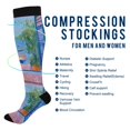 thumbnail image 2 of FORMRS Womens Knee High Socks Casual Long Thick Travel Daily Wear, 1 Pair, Purple Window, 2 of 6