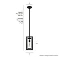 thumbnail image 6 of Hunter - Doherty 1-light Natural Black Iron, Mini Pendant Light, Dimmable, Casual Style, Rectangle Shaped, for Bedrooms, Dining, Living Rooms - 19755, 6 of 7