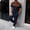 Navy, variant on Men's 2 Piece Sets Walking Suits Waffle Quart Zip Short Sleeve T-Shirts Drawstring Pants Outfits with Pockets Black 3XL