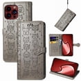 thumbnail image 2 of Funda Cartera FOXDOCK para iPhone 15 ProMax , Flip PU con Relieve de Gatos y Perros, Tarjetero y Soporte, 2 of 6