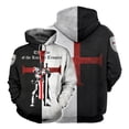 thumbnail image 3 of Sudadera con capucha de los caballeros templarios para hombre, chaqueta cruzada Medieval, suéter con estampado 3D completo, chándal de Carnaval, 3 of 4