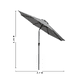 thumbnail image 2 of Sombrilla Gris de Jardín de 2.7 m con Sistema Inclinable y Manivela para Sombra en Exterior | Sombrilla para Patio, Terraza y Exterior, 2 of 7