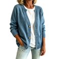 thumbnail image 3 of Breezora Women's Chunky V Neck Cardigan Sweater Loose Fit Open Front Casual Fall Knit Jacket for Layering, 3 of 9