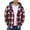 A31-Red, variant on Men's Long Sleeve Hooded Plaid Shacket Button Down Casual Jacket with Chest Pockets Daily Outdoor Fashion Sportswear