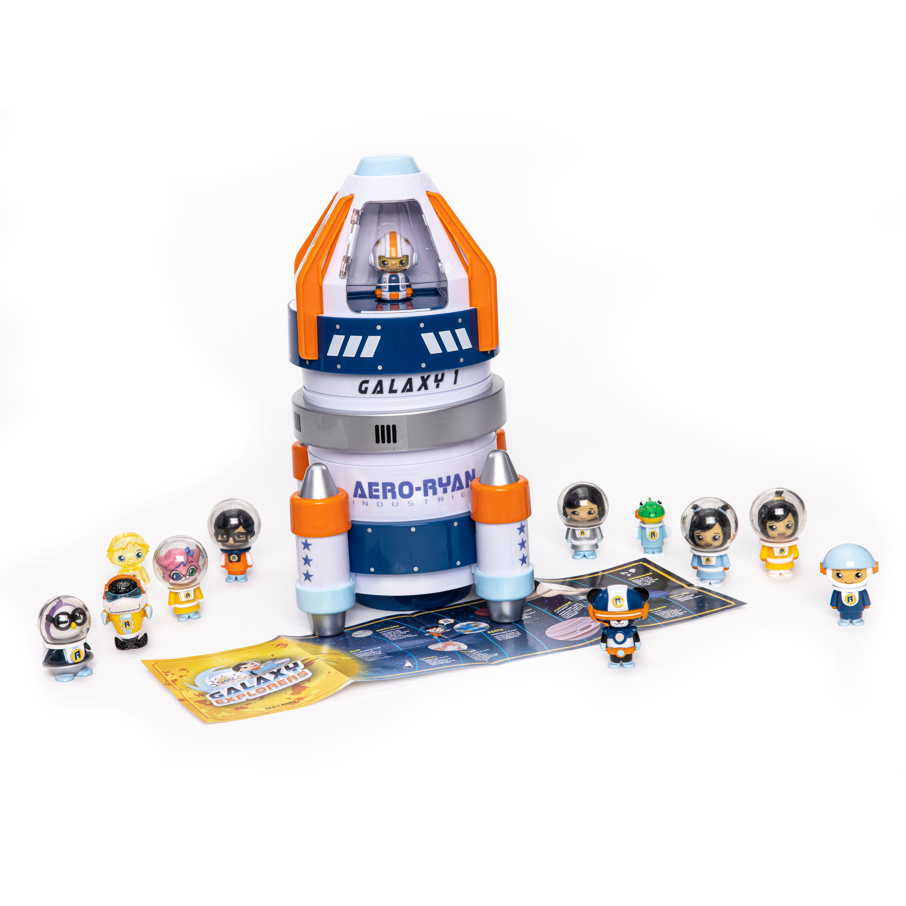 Ryan's World Galaxy Explorer Rocket 12 Pack Micro Figure Playset Toy -  
