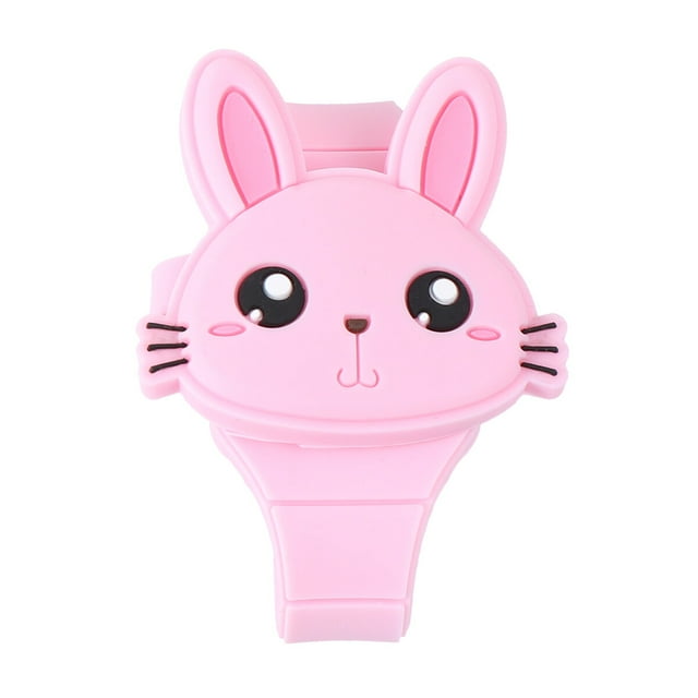 CIMAXIC Birthday Silicone LED Cartoon Watch Rabbit Shape Wristwatch Clamshell Electronic Watch Birthday Gift Party Favor for Kid Child Children Toddlers Light Pink,8.86"X2.17"X0.59"