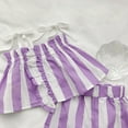 thumbnail image 4 of Otqutp Beach Outfits Set for Toddler Spring Baby Girls Outfits Purple Stripes Tops Shorts Summer Outdoor Casual Fashion Suit, 4 of 4