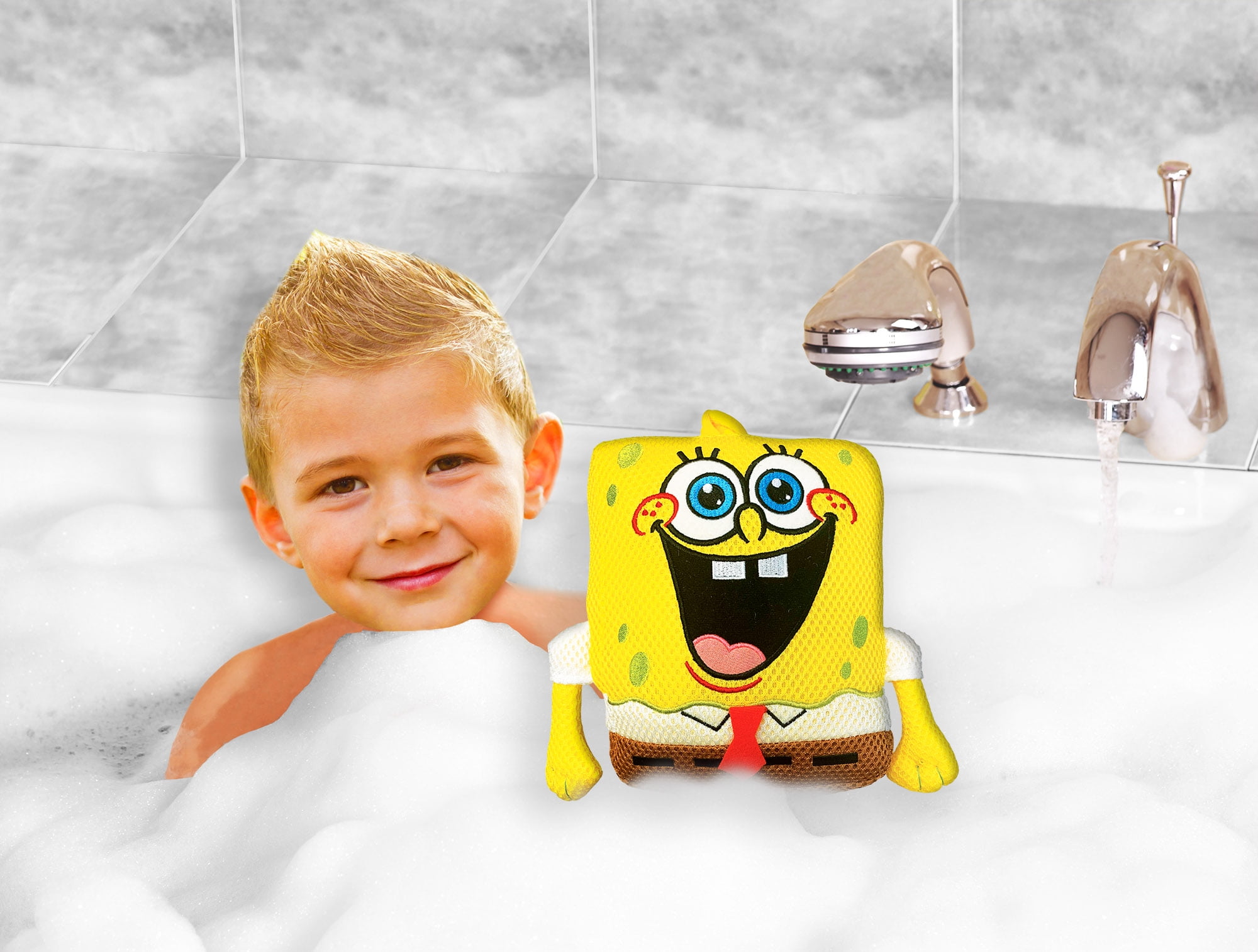 SpongeBob SquarePants 2 Piece Bath Towel and Character Scrubby Set Kids Bath Set Walmart