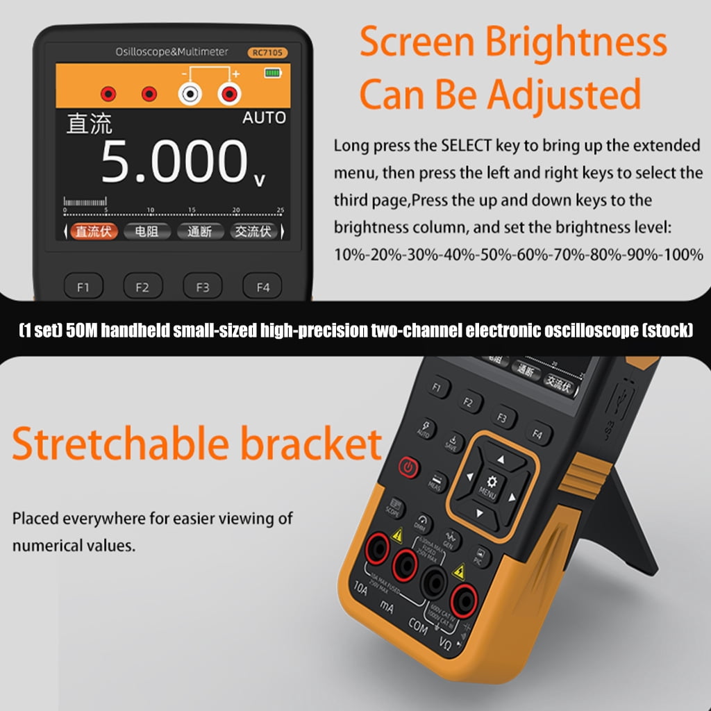 Easy to Use 50M Digital Oscilloscope with Clear Display Suitable for Begin