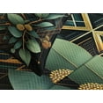 thumbnail image 3 of Ambesonne Eucalyptus Leaves Quilted Bedspread Set 3 Pcs, Art Deco Botany, Queen Size, Black Laurel Green Amber, 3 of 4