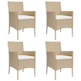 thumbnail image 2 of vidaXL 5 Piece Garden Bistro Set with Cushions Beige Poly Rattan, 2 of 5