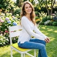 thumbnail image 5 of 2 Pcs Outdoor Chair Pads 15.74 x 15.74 Inch for Dining Chairs, Square Seat Cushion with Strap for Bistro Barstool Garden Furniture, Washable Patio Cushions, Outdoor Seating Furniture, Yellow, 5 of 5