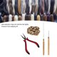 thumbnail image 3 of Alicates Para Pelucas De Cabello, 4 Piezas Kit De Herramientas De Extensión De Cabello Alicates Aguja De Tracción Punta Curva Gancho Aguja Anillos De Silicona Herramientas, 3 of 7
