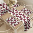 thumbnail image 2 of Ambesonne Fruit Table Runner & Placemats, Repetitive Red Grapes Motif, Placemat 4 pcs + Runner 12"x90", Raspberry Green and Burgundy, 2 of 2