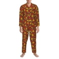 thumbnail image 3 of Sikiie Fall Leaves Mens Pajama Set, Soft Warm Long Sleeve Sleepwear, Cozy Button-Down Pjs for Men-Medium, 3 of 7