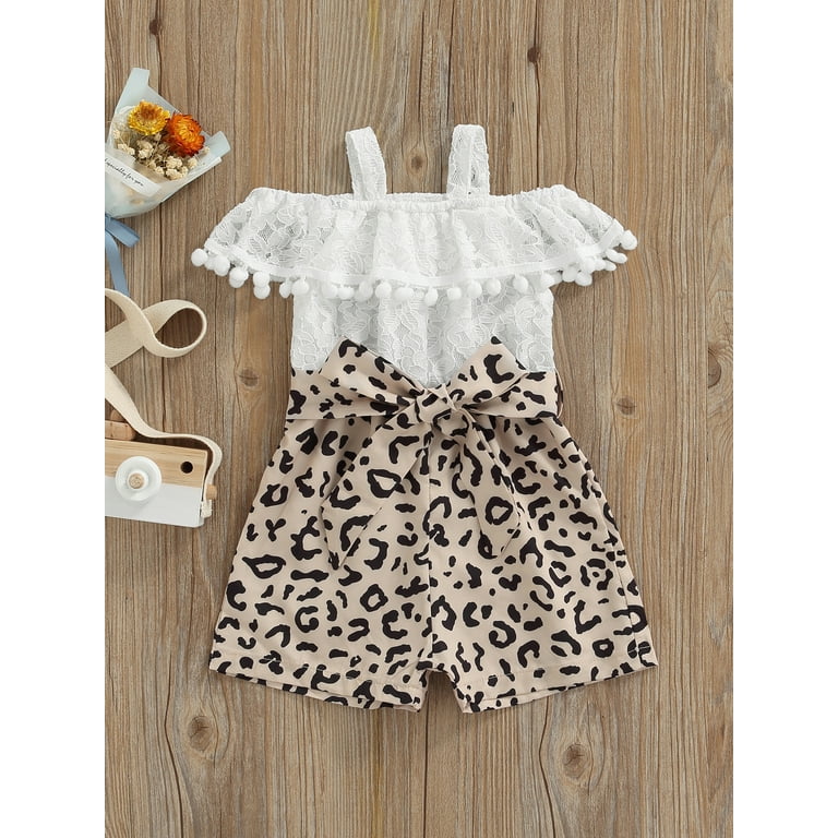 Girls leopard cheap print playsuit